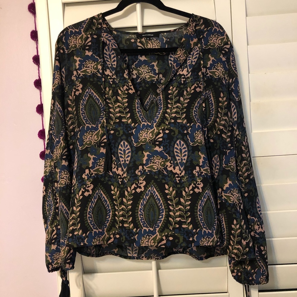 💙 Floral Tassel Blouse 💙